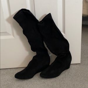 Women’s Black Suede Tall Boots Size 6.5